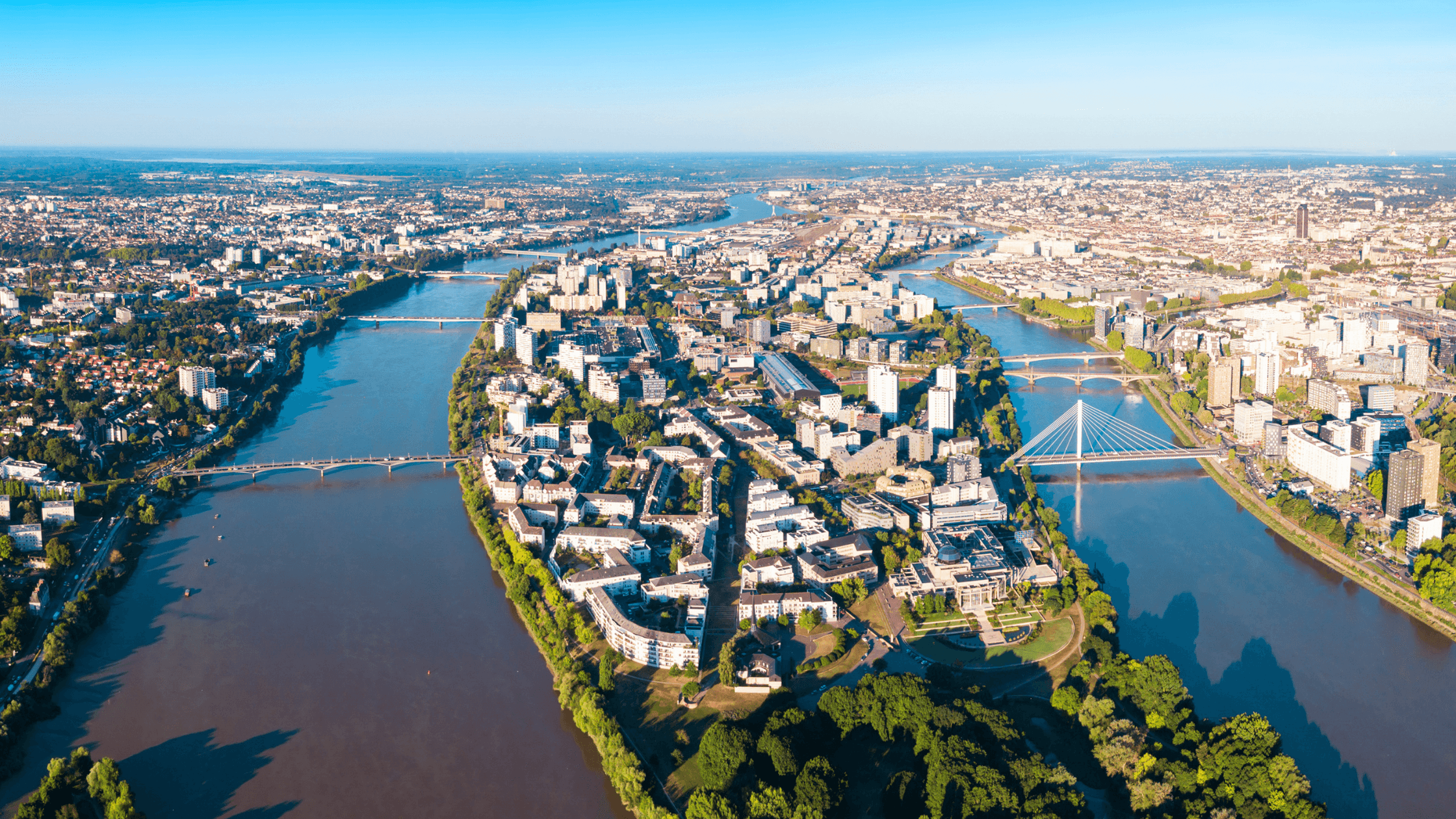 L'île de Nantes vu du ciel